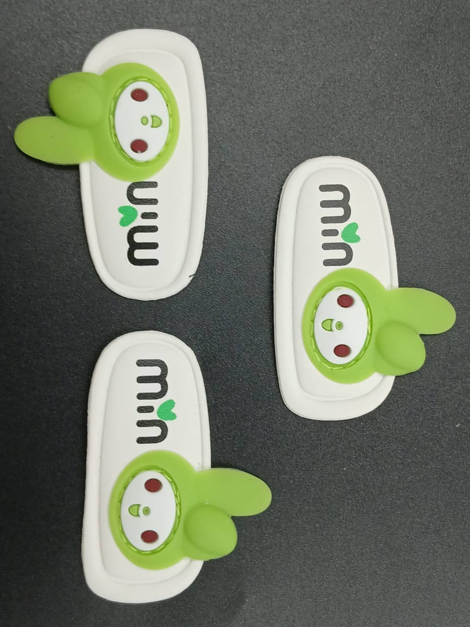 White And Green Oblong Oval Strickers