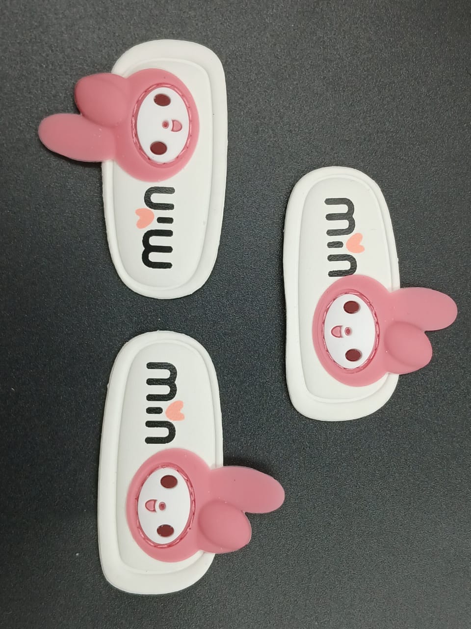 White And Pink Oblong Oval Strickers