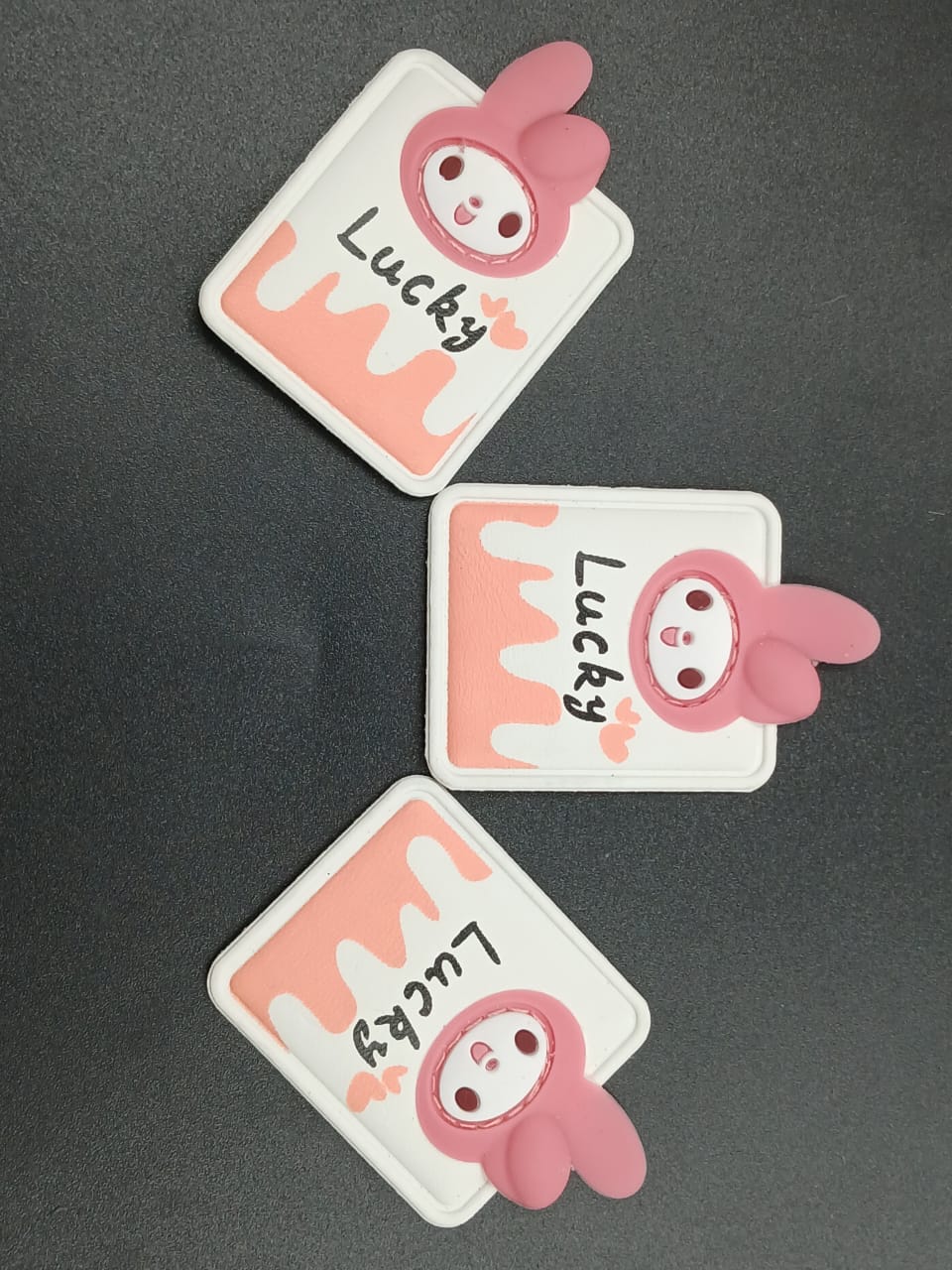 White And Pink Rectangular Shape Strickers