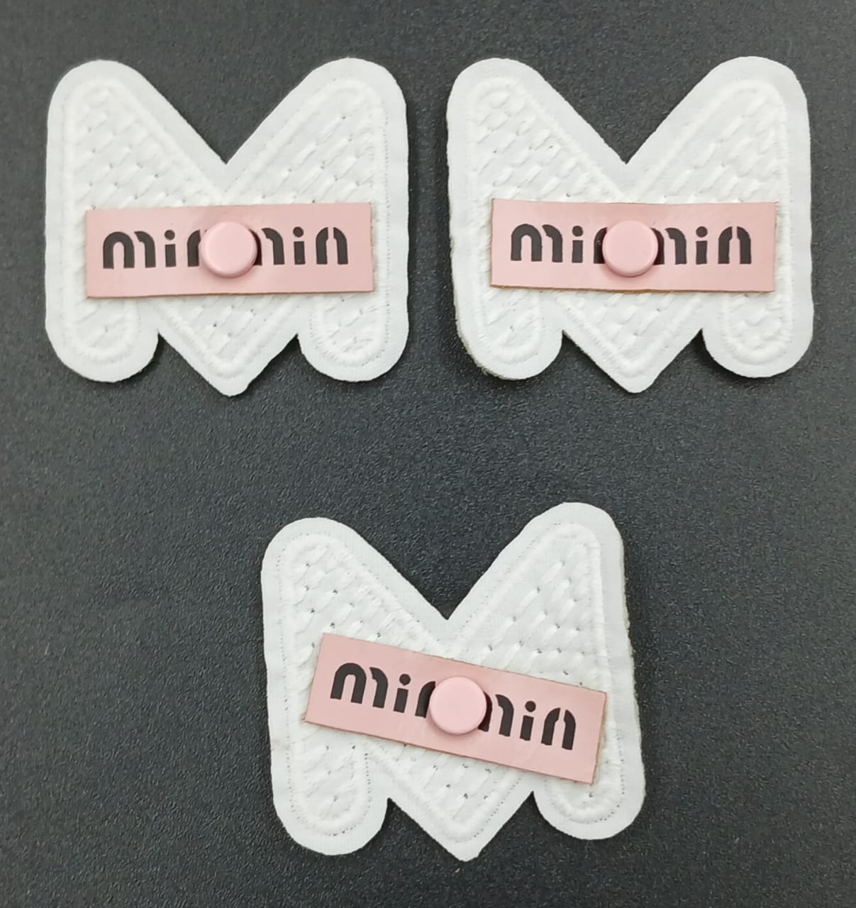 White & Pink M Shape Stickers