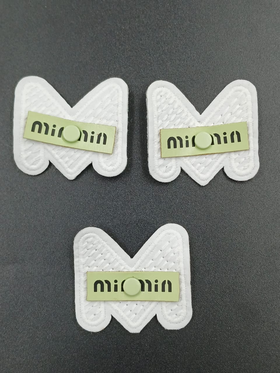 White & Green M Shape Stickers