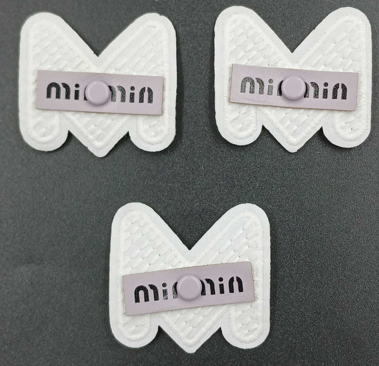 White & Purple M Shape Stickers