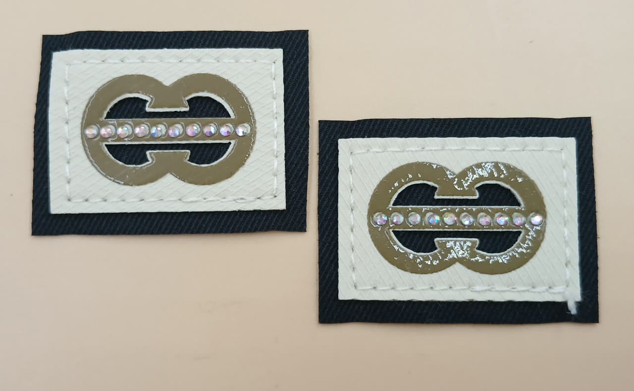 Black And Cream Rectangular 3D Stickers