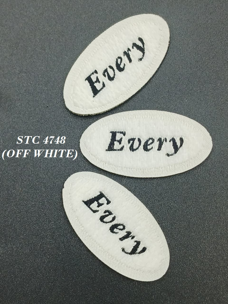 Off White And Black Oval Shape Stickers