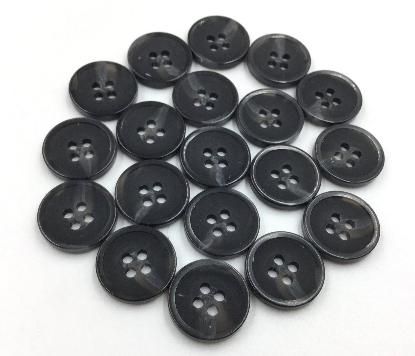 Black Circular Plastic Buttons