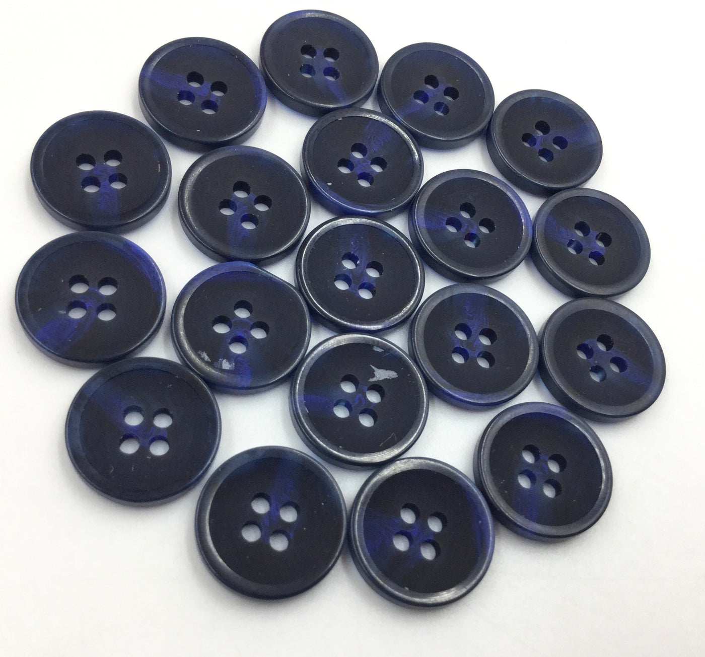 Black & Blue Circular Plastic Buttons