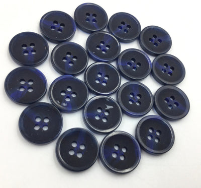 Black & Blue Circular Plastic Buttons