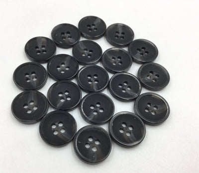 Black Circular Plastic Buttons