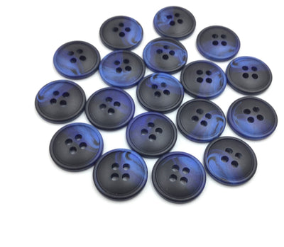 Black & Blue Round Plastic Buttons