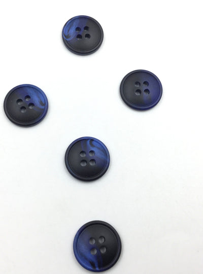 Black & Blue Round Plastic Buttons