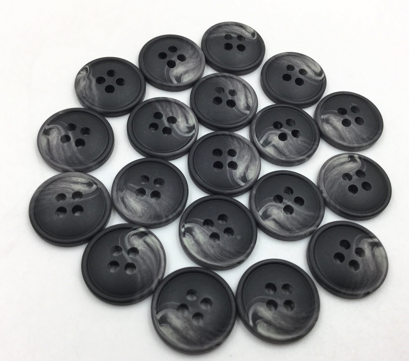 Black & Gray Circular Plastic Buttons