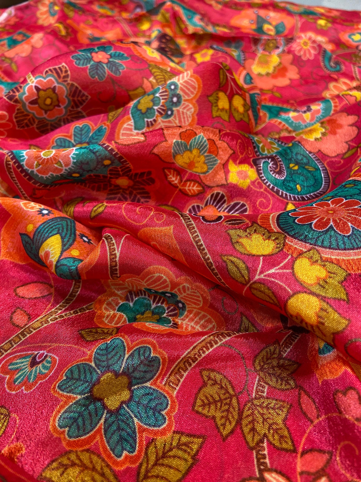 Multicolor Floral Pure Viscose Chinnon Chiffon Fabric (Wholesale)