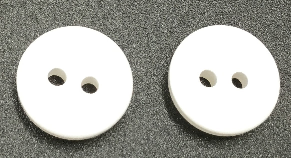 Bevelled Polyester Button White Circular Polyester Buttons
