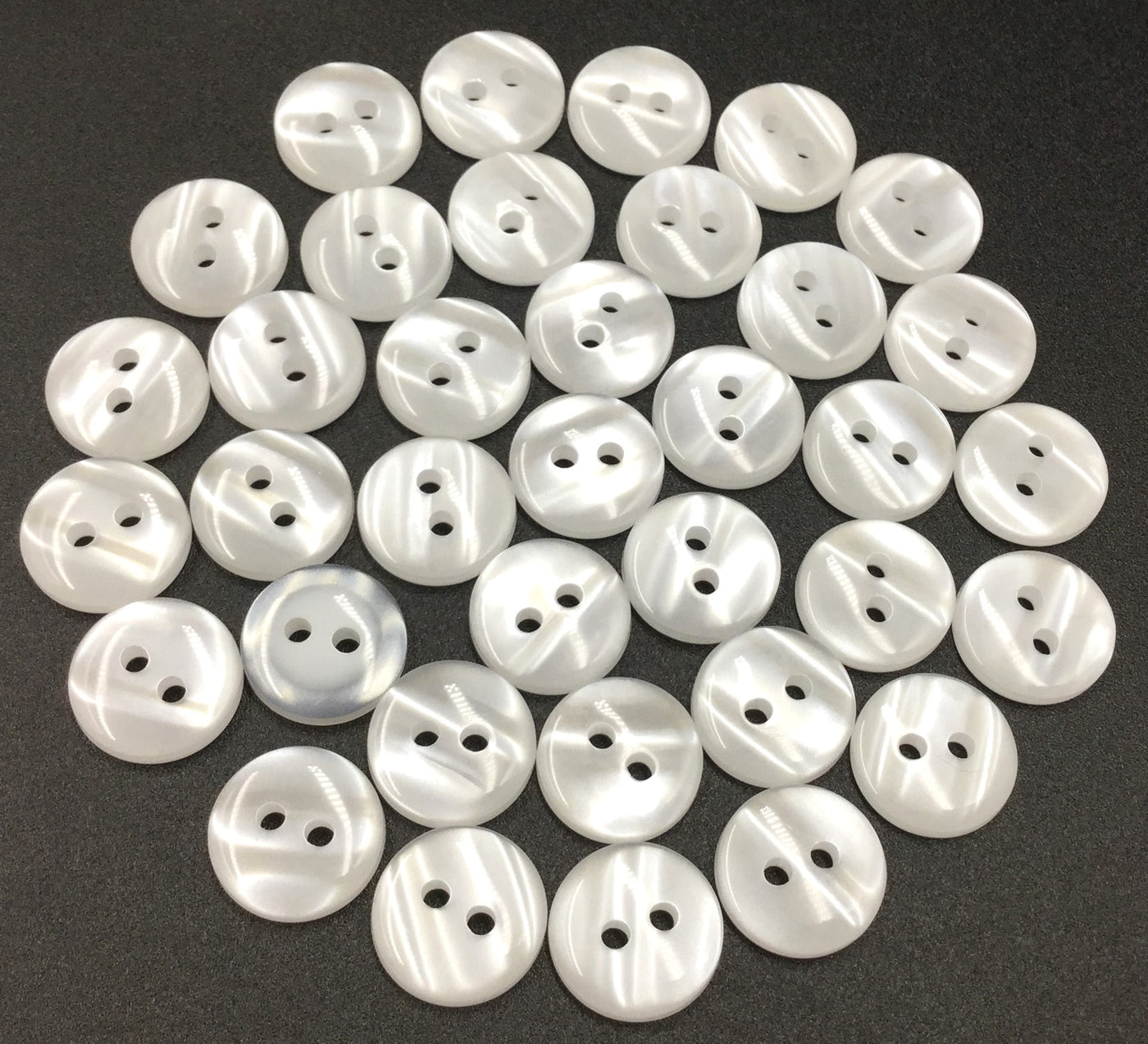 Off White Circular Polyester Buttons