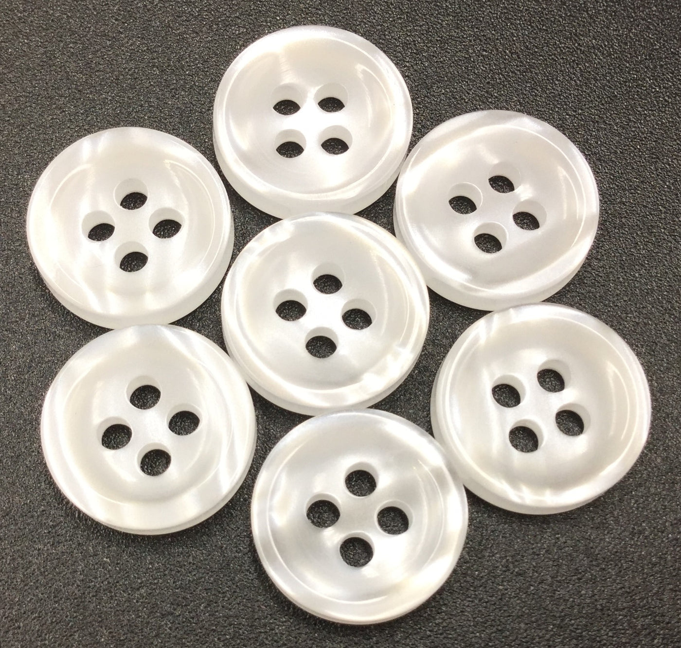 White Circular Polyester Buttons