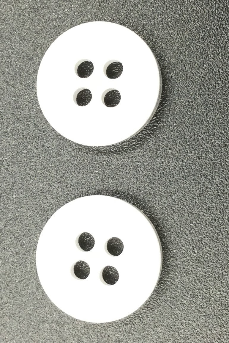 White Circular Polyester Buttons