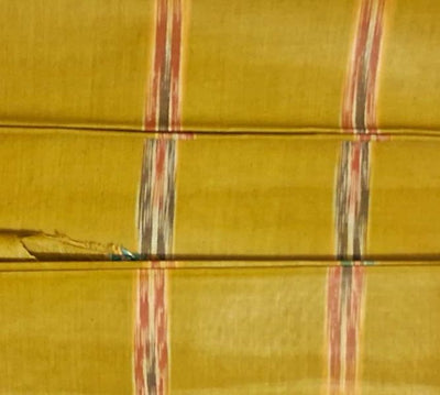 Greenish Yellow Stripes Katki Design Cotton Fabric