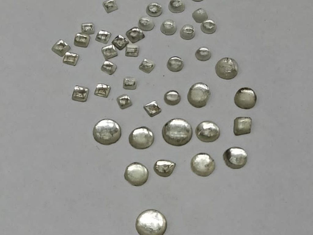Silver Assorted Kundan Glass Beads