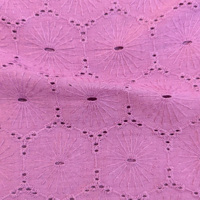 Purple Traditional Hand Dyed Cotton Embroidered Fabric