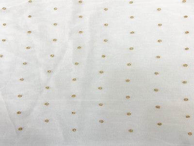 White Polka Dot  Butti Embroidered Dyeable Pure Georgette Fabric (Wholesale)