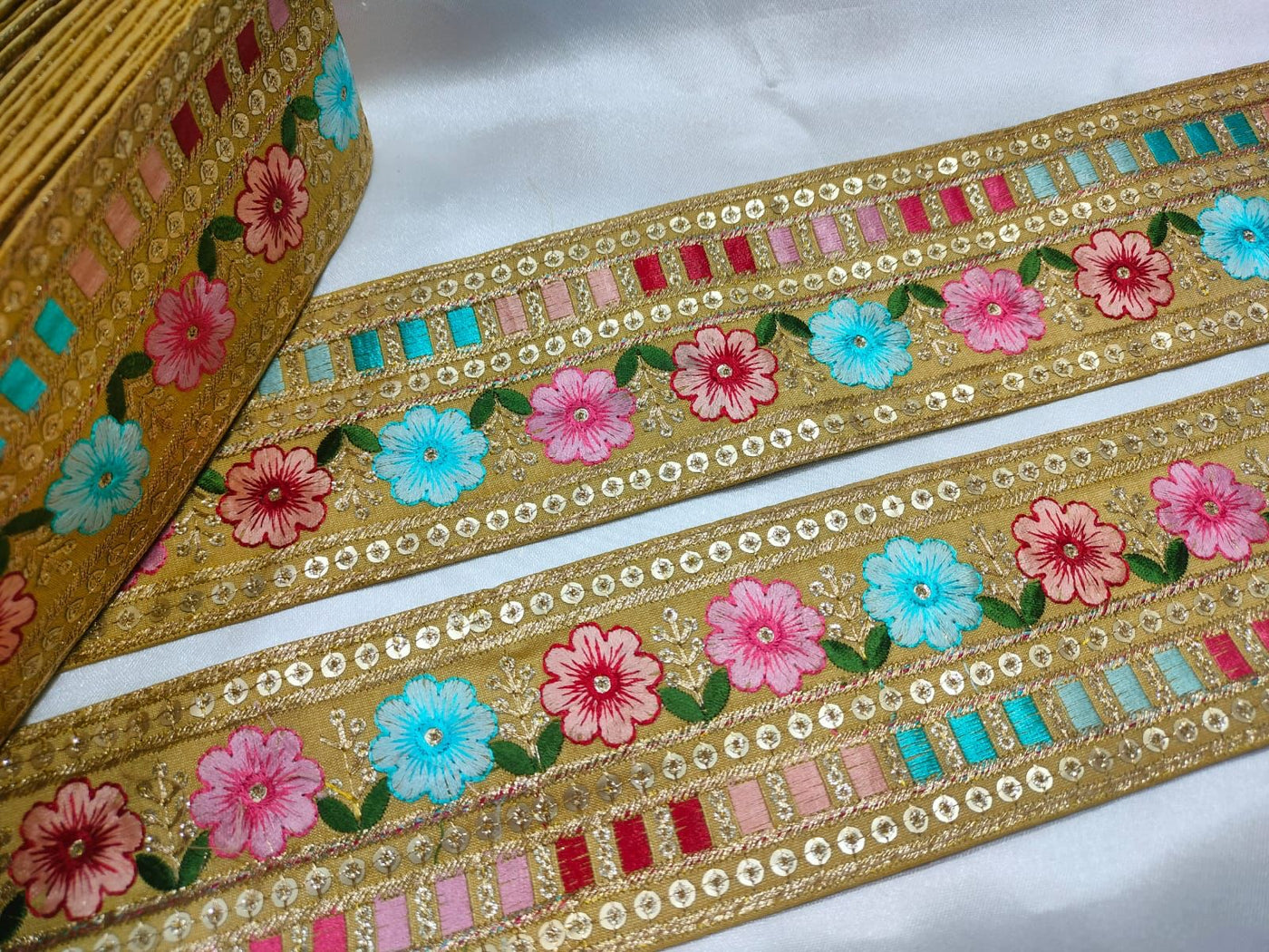 Multicolor Embroidered Lace