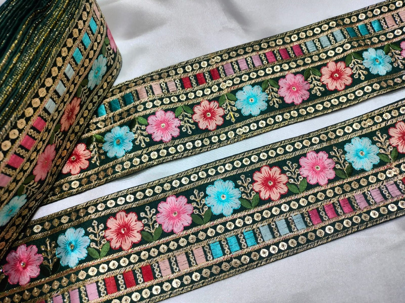 Multicolor Embroidered Lace