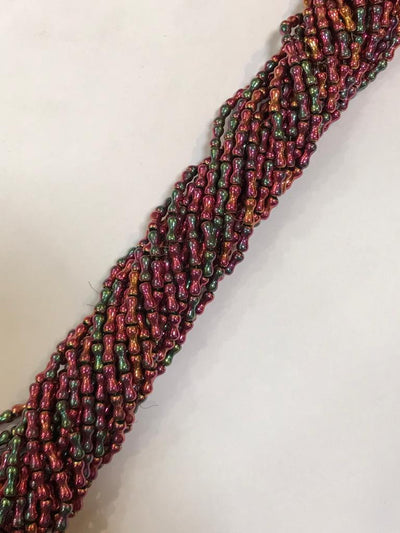 Multicolor Bone Shape Glass Beads