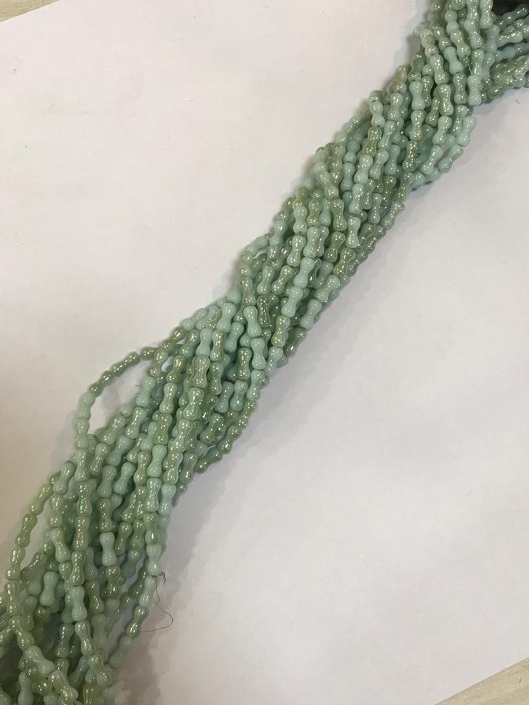 Green Bone  Shape Glass Beads