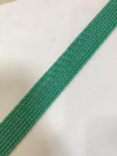 Green Bone Shape Glass Beads