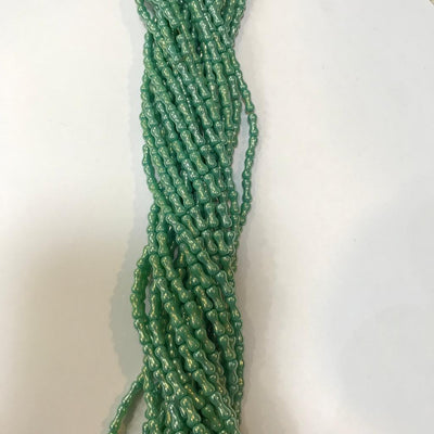 Green Bone Shape Glass Beads