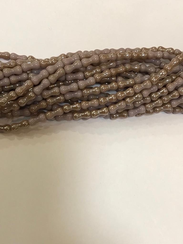 Brown Bone Shape Glass Beads