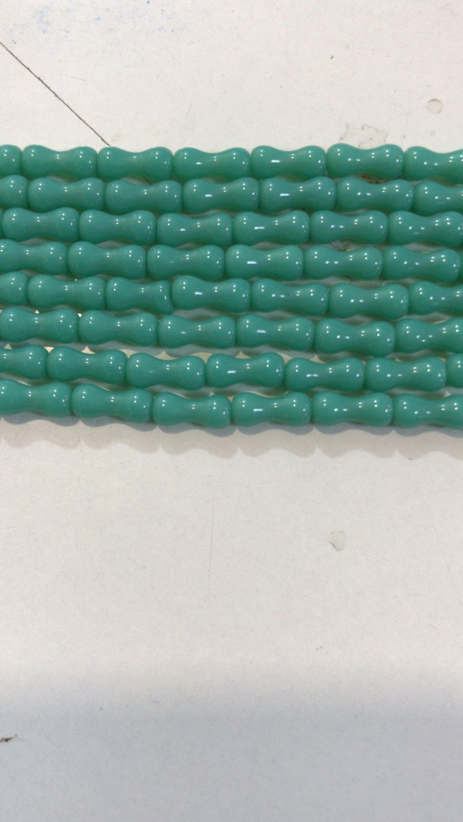 Green Bone Shape Glass Beads