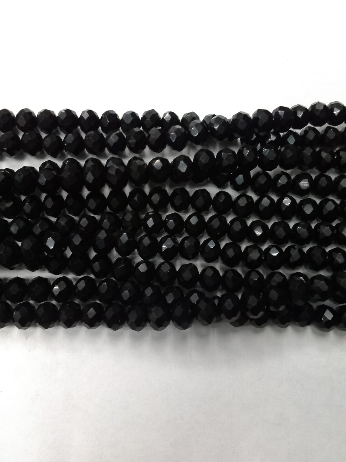 Black Tyre Crystal Glass Beads (Wholesale