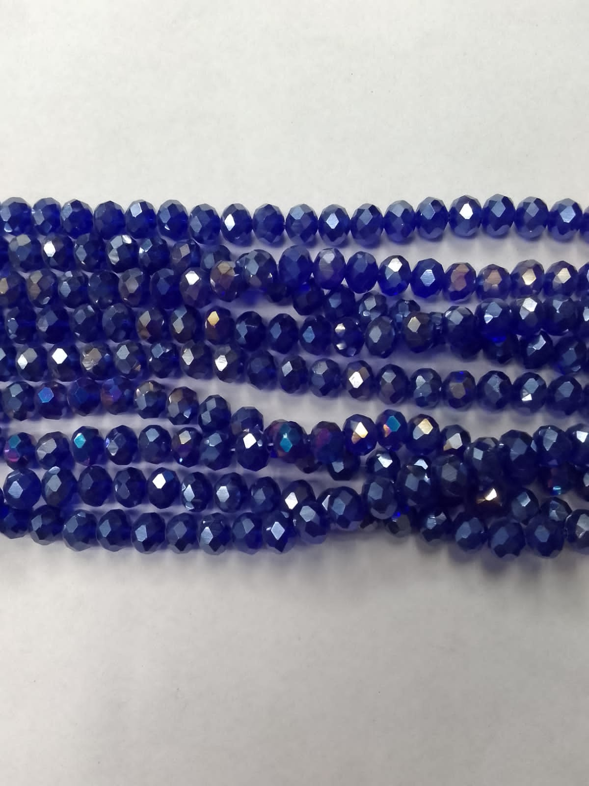 Dark Blue Tyre Crystal Glass Beads