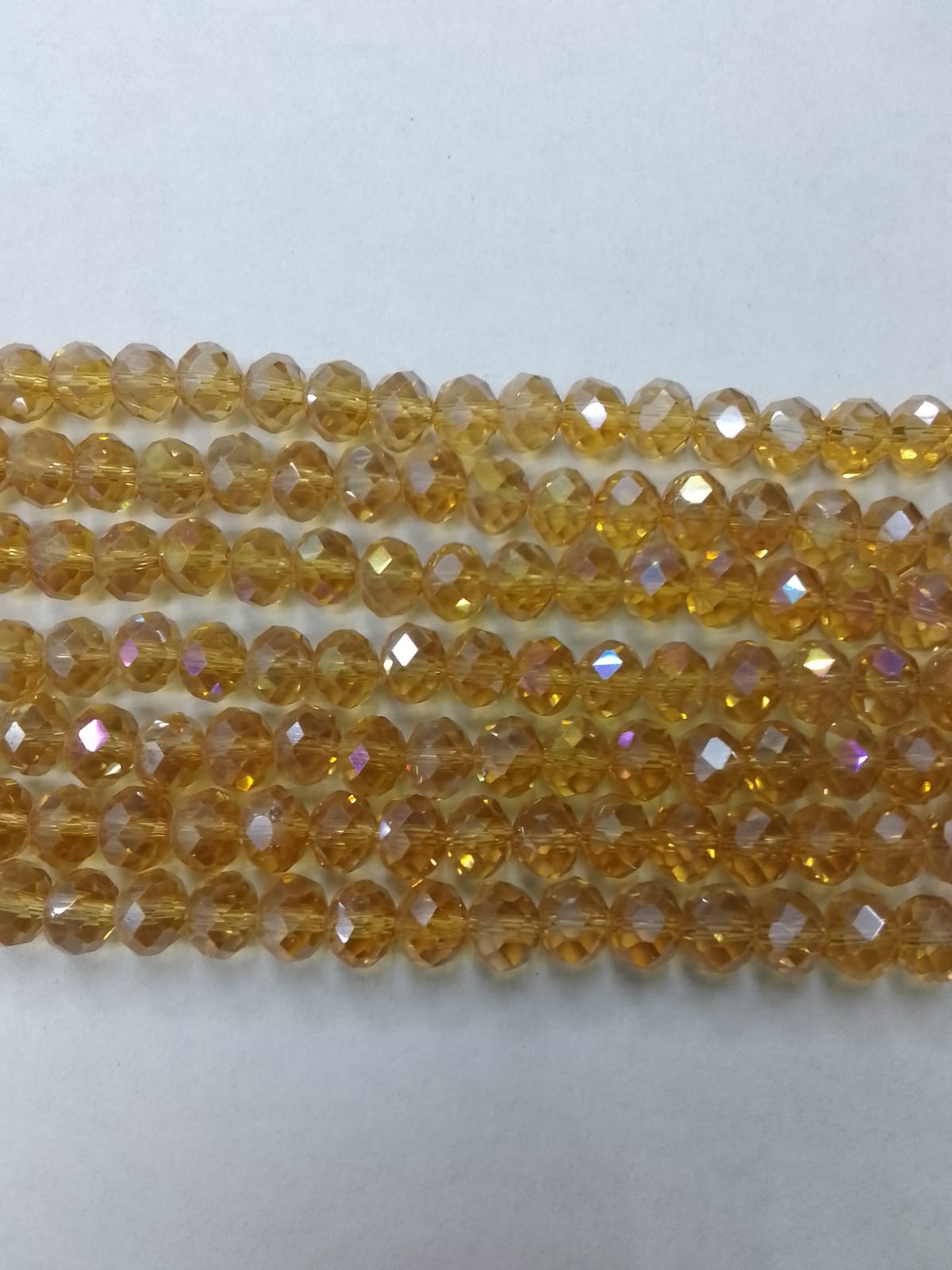 Light Golden Tyre Crystal Glass Beads (Wholesale