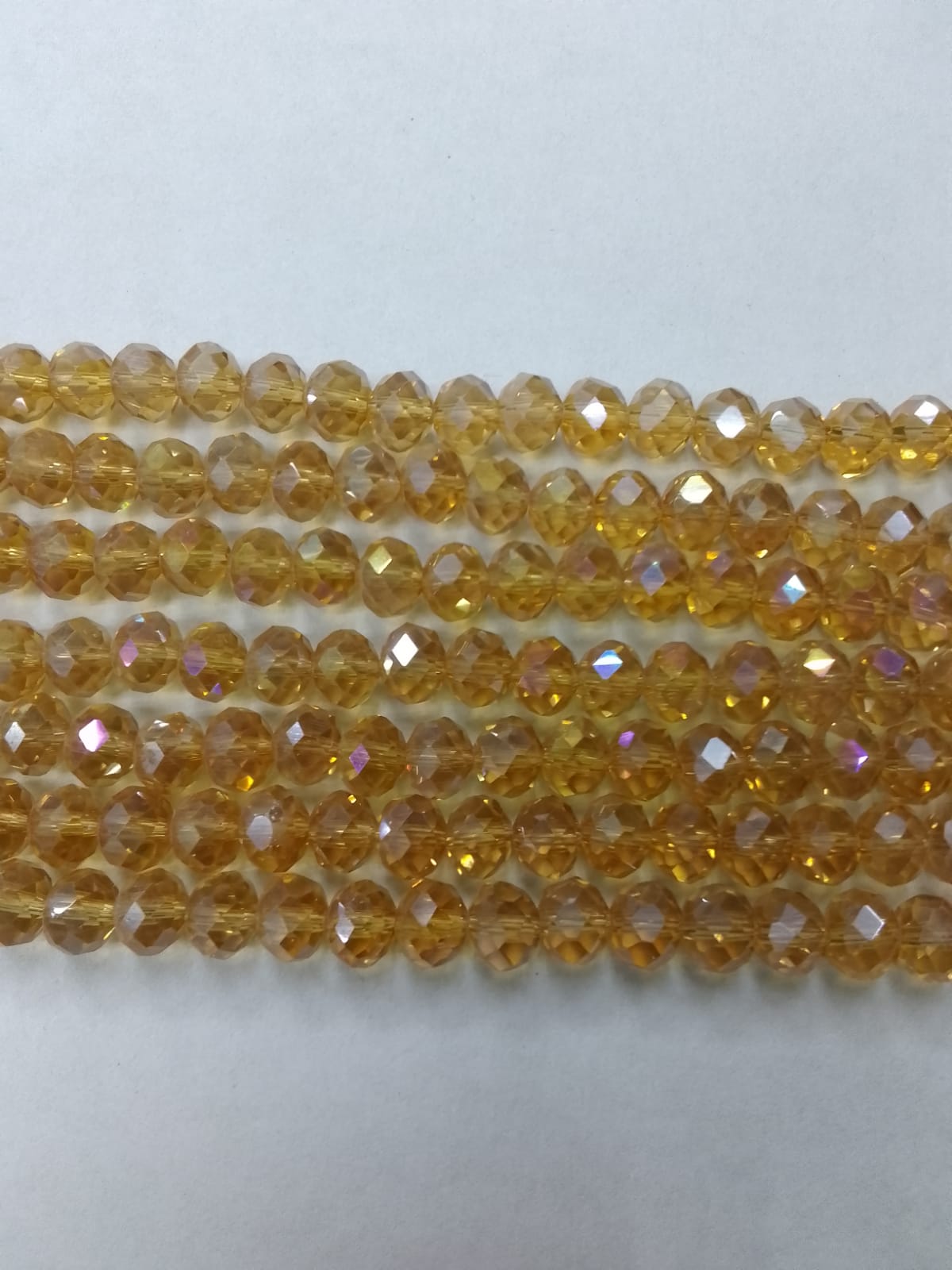 Light Golden Tyre Crystal Glass Beads