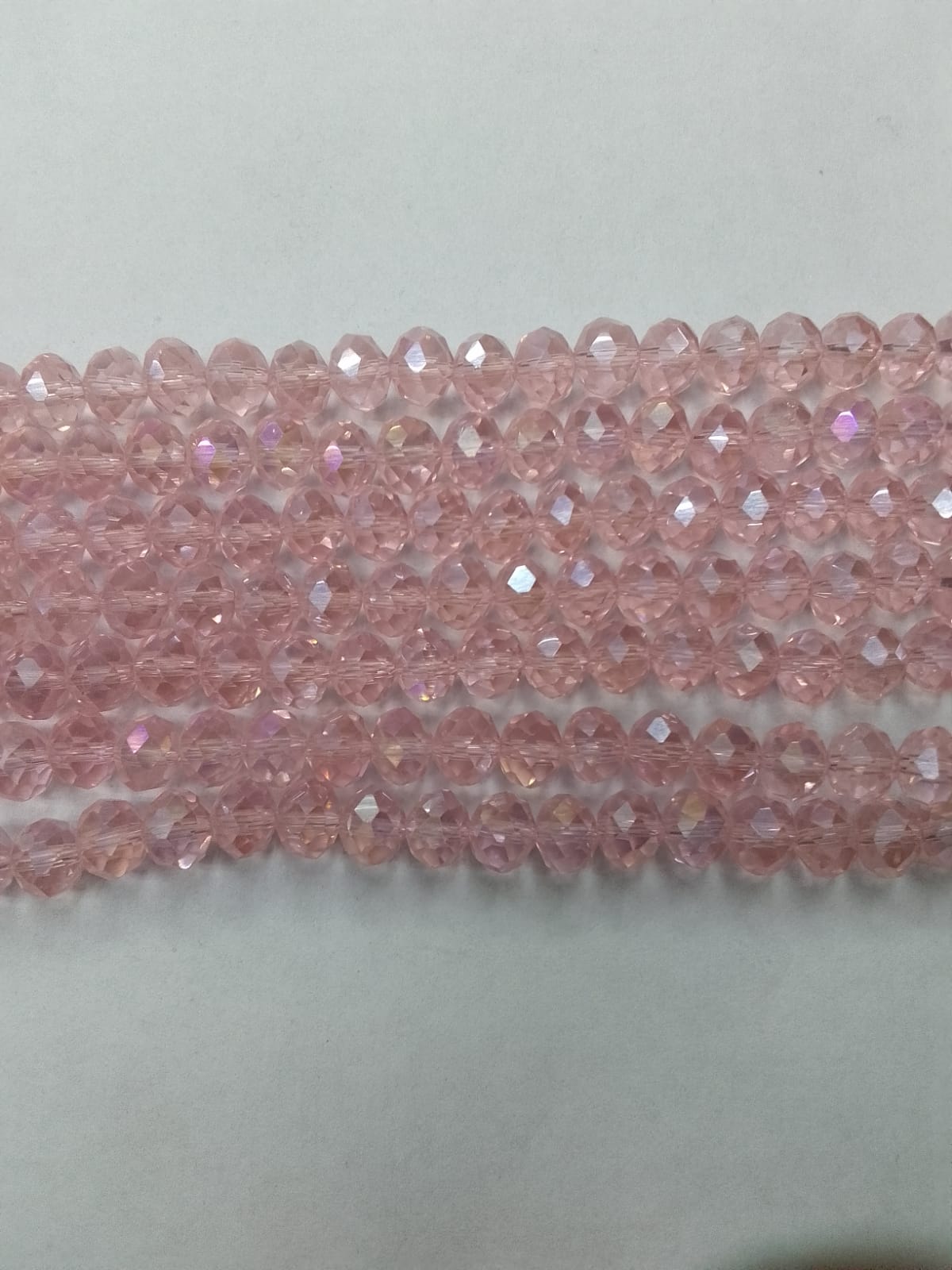 Light Pink Tyre Crystal Glass Beads