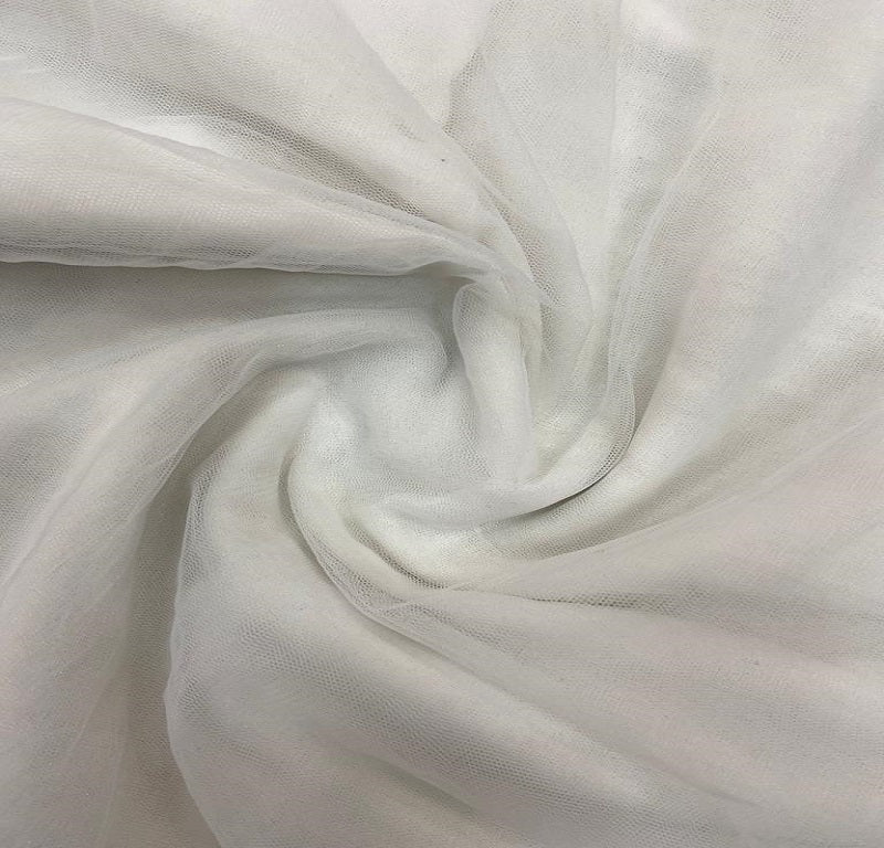 White Plain Dyeable Mono Net Fabric (Wholesale)