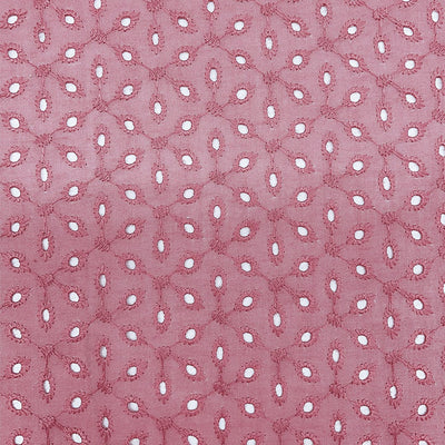 Rose Pink Floral Embroidered Cotton Hakoba Fabric