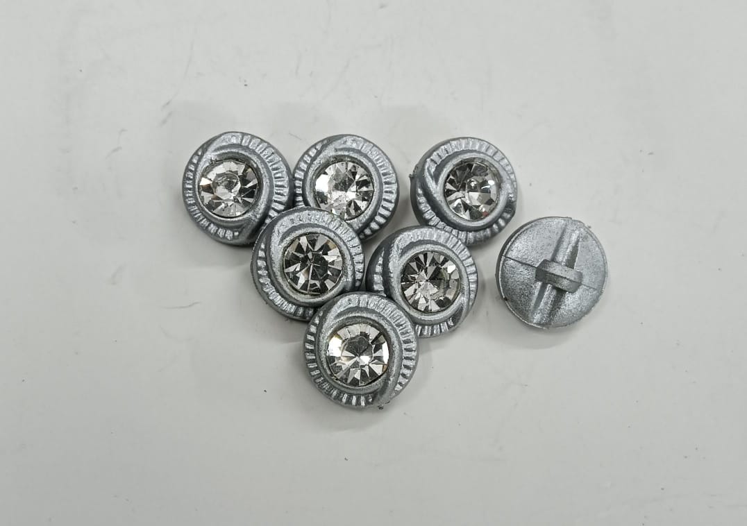 Silver Circular Plastic Buttons