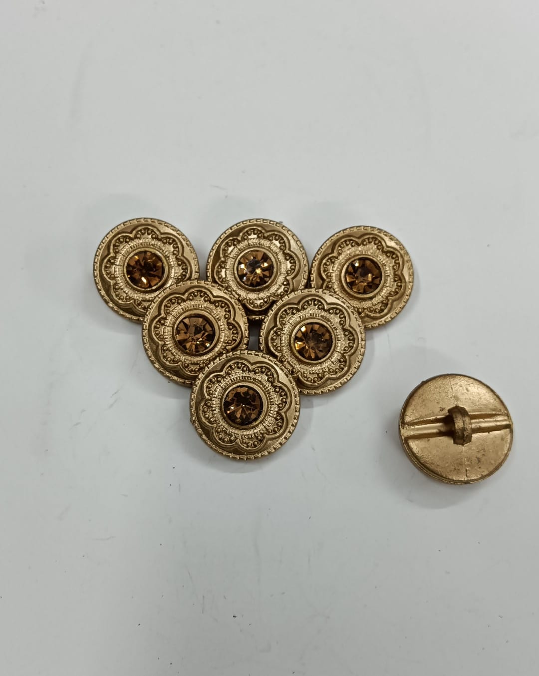 Old Golden Circular Plastic Buttons