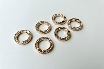 Multicolor Studded Metallic Spring "O" Shaped Rings