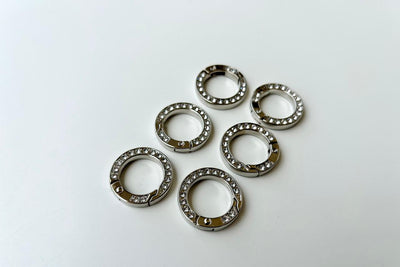 Multicolor Studded Metallic Spring "O" Shaped Rings