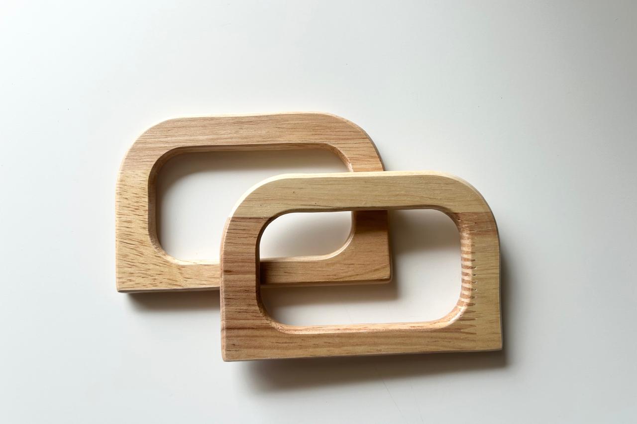 D Shape Wooden Polished Handles For Bag Making