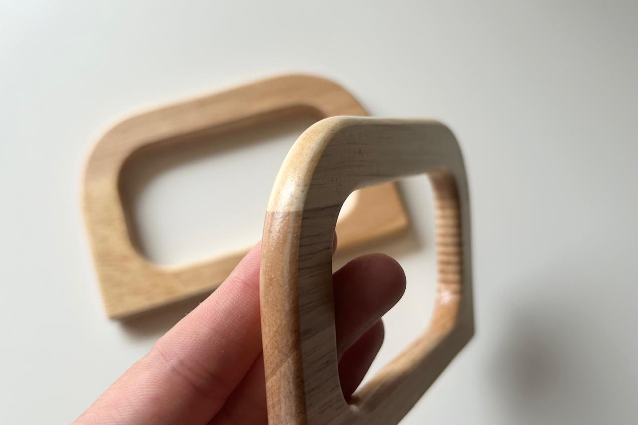 D Shape Wooden Polished Handles For Bag Making