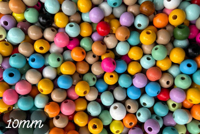 Multicolor Round 2 Hole Wooden Beads