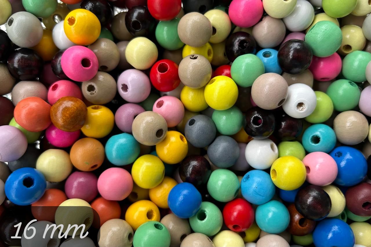 Multicolor Round 2 Hole Wooden Beads