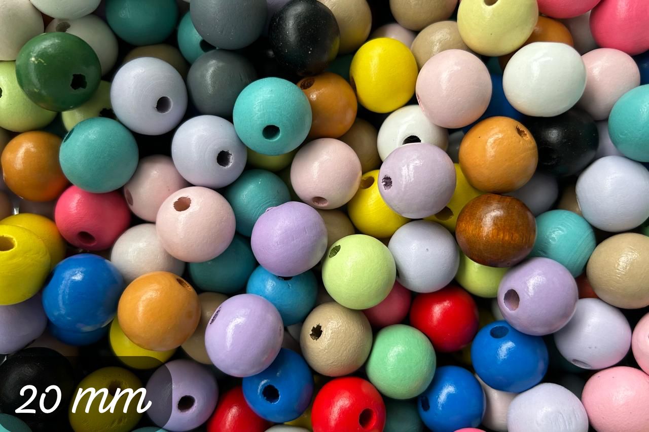 Multicolor Round 2 Hole Wooden Beads