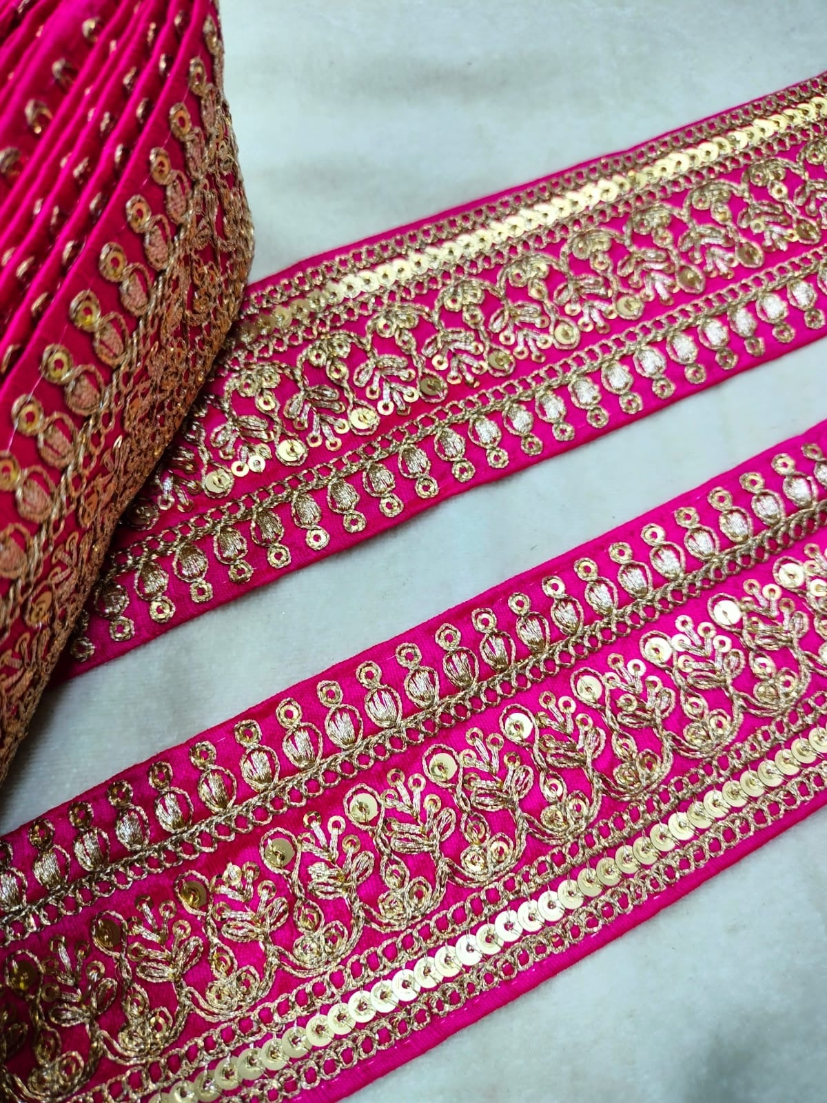 Pink Fancy Zari Embellished Trim