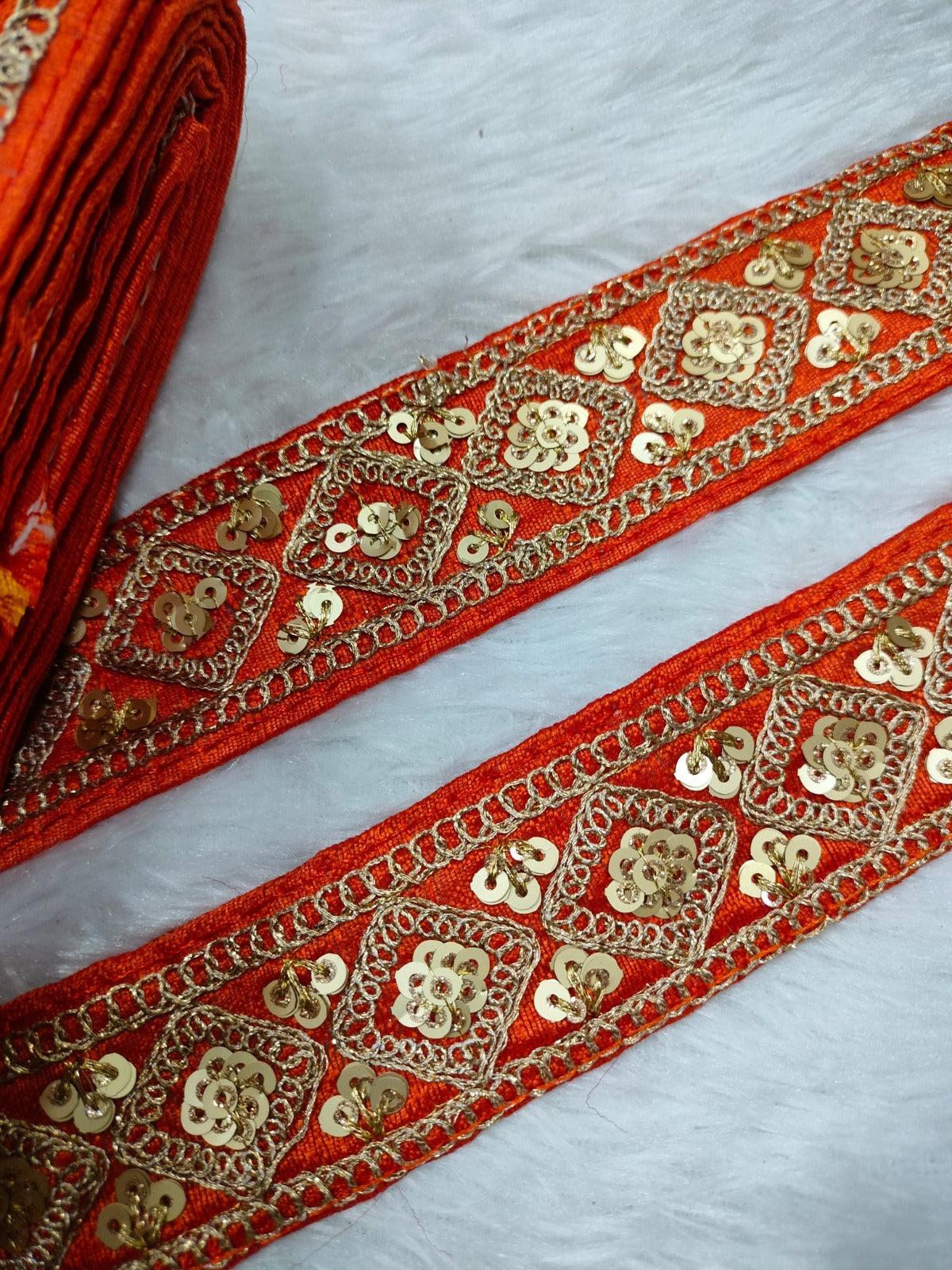 Dark Red Fancy Zari Embellished Trim